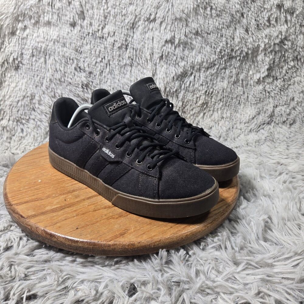 Adidas Daily 3.0 Mens Size 10.5 Gray Black White Skateboarding Lace Up Sneakers
